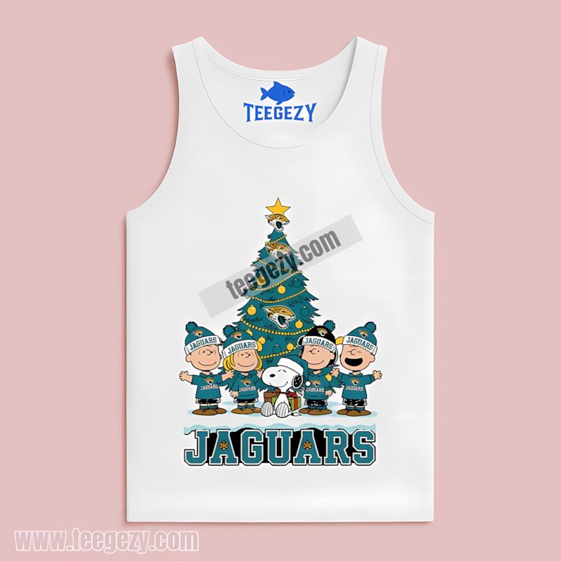 Peanuts Christmas With Jacksonville Jaguars Graphic Tanktop Peanuts Christmas With Jacksonville Jaguars Graphic Tanktop