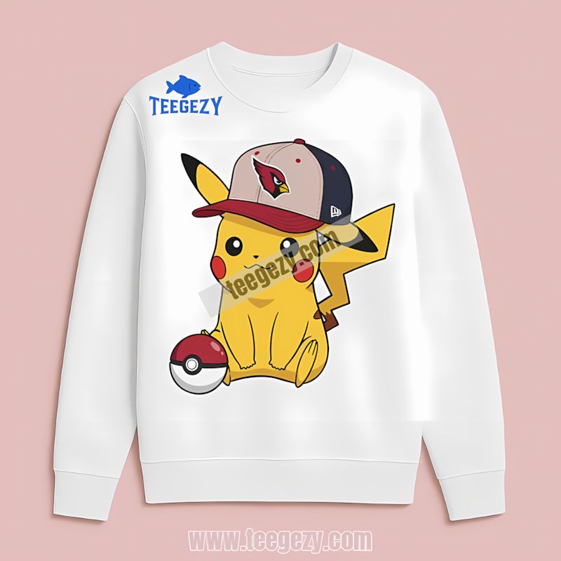 Pikachu Wearing Arizona Cardinals Hat Trendy Long Sleeve Pikachu Wearing Arizona Cardinals Hat Trendy Long Sleeve