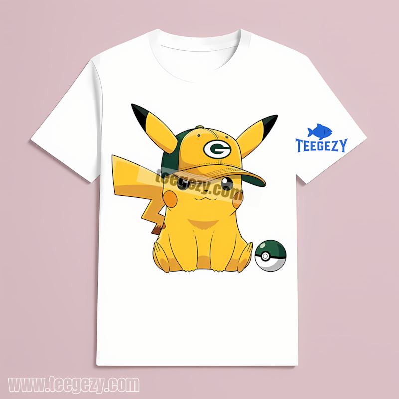 Pikachu Wearing Green Bay Packers Hat T-Shirt Retro Pikachu Wearing Green Bay Packers Hat T-Shirt Retro