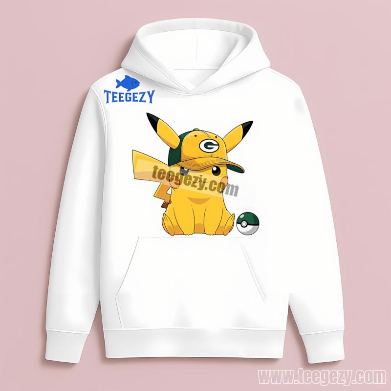 Pikachu Wearing Green Bay Packers Hat Hoodie Retro Pikachu Wearing Green Bay Packers Hat Hoodie Retro