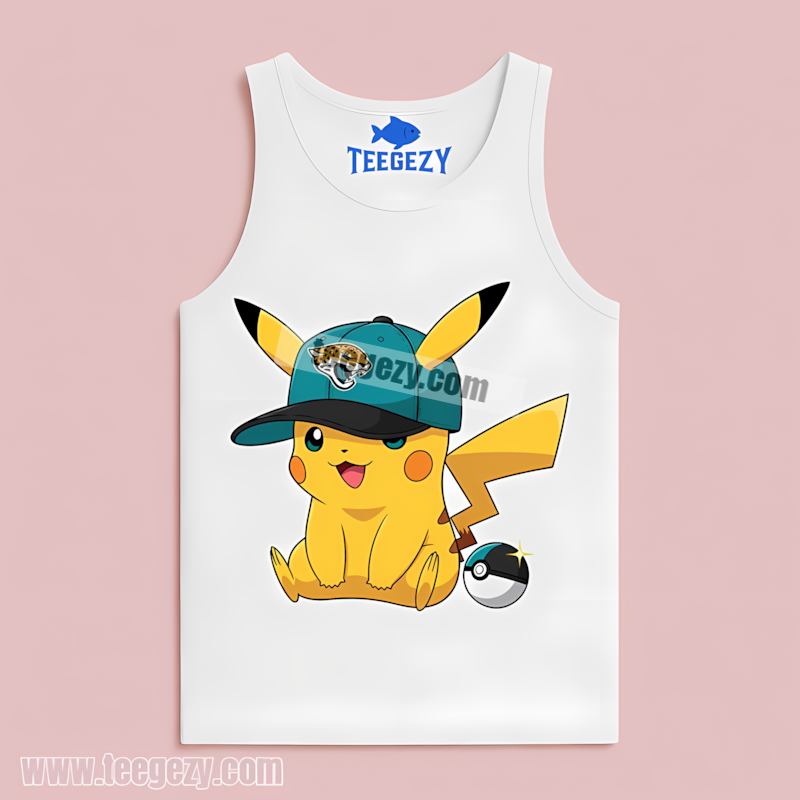 Pikachu Wearing Jacksonville Jaguars Hat Vintage Tanktop Pikachu Wearing Jacksonville Jaguars Hat Vintage Tanktop