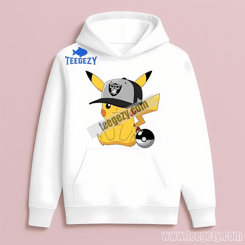 Pikachu Wearing Las Vegas Raiders Hat Unisex Hoodie Pikachu Wearing Las Vegas Raiders Hat Unisex Hoodie