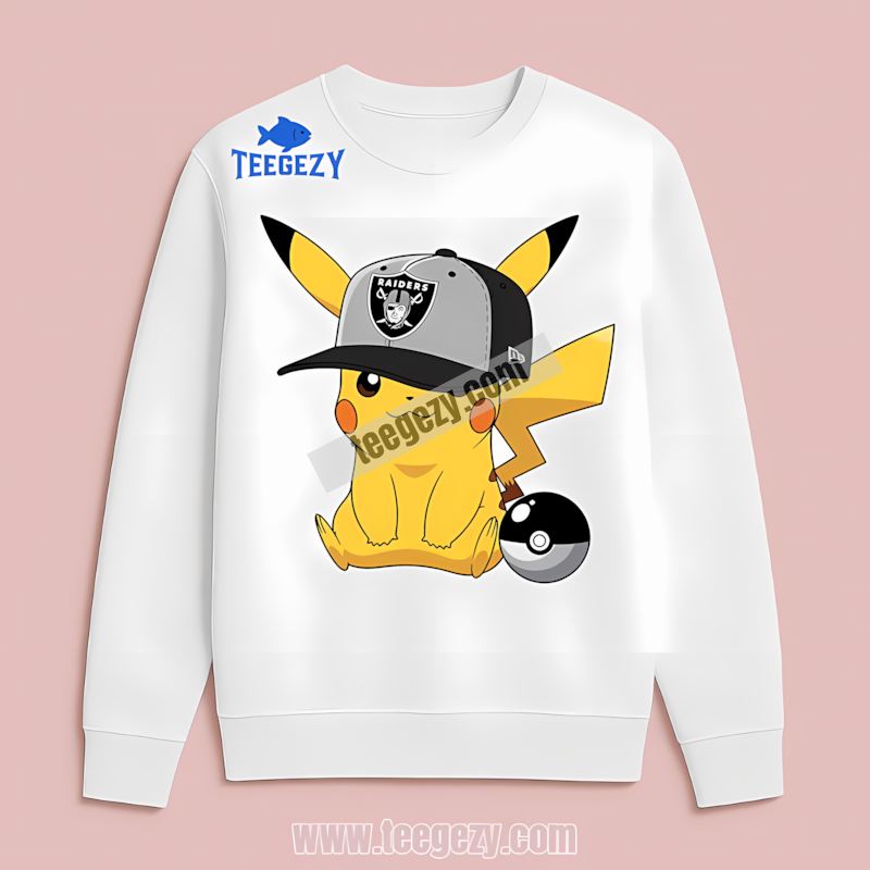 Pikachu Wearing Las Vegas Raiders Hat Unisex Long Sleeve Pikachu Wearing Las Vegas Raiders Hat Unisex Long Sleeve
