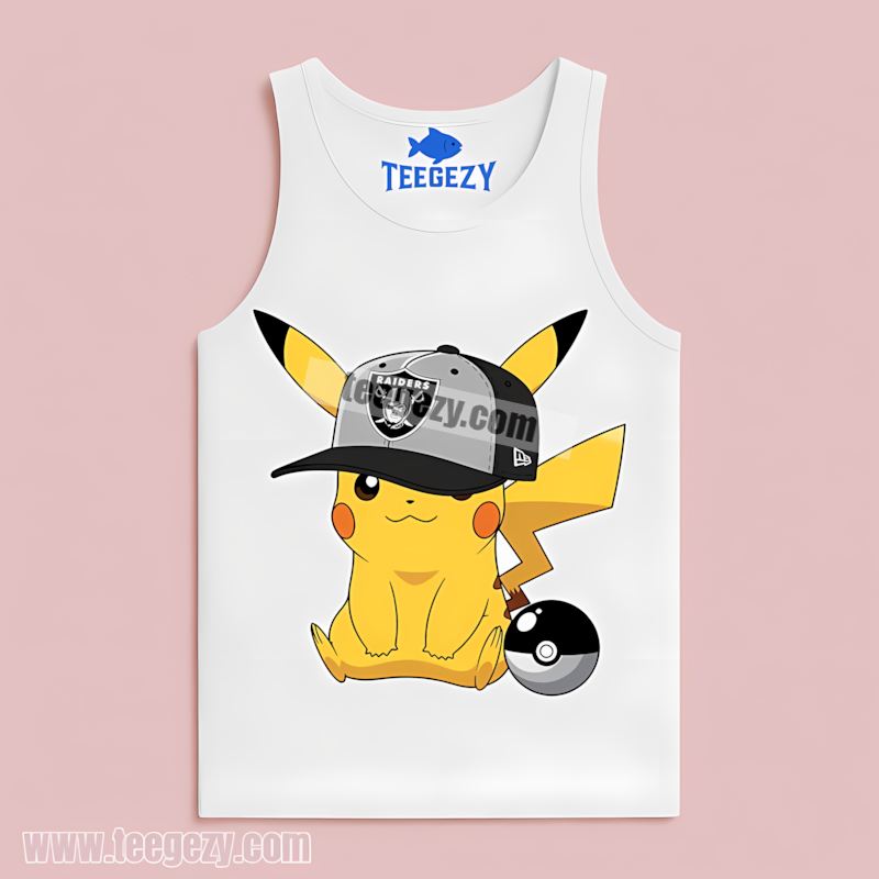 Pikachu Wearing Las Vegas Raiders Hat Unisex Tanktop Pikachu Wearing Las Vegas Raiders Hat Unisex Tanktop