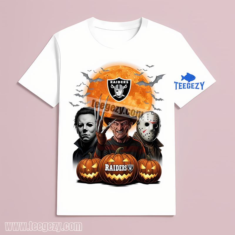 Raiders Halloween Jason Voorhees Michael Myers Freddy Krueger T-Shirt Raiders Halloween Jason Voorhees Michael Myers Freddy Krueger T-Shirt