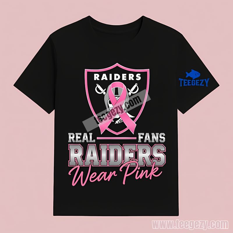 Real Fans Wear Pink Las Vegas Raiders Graphic Awareness T-Shirt Real Fans Wear Pink Las Vegas Raiders Graphic Awareness T-Shirt