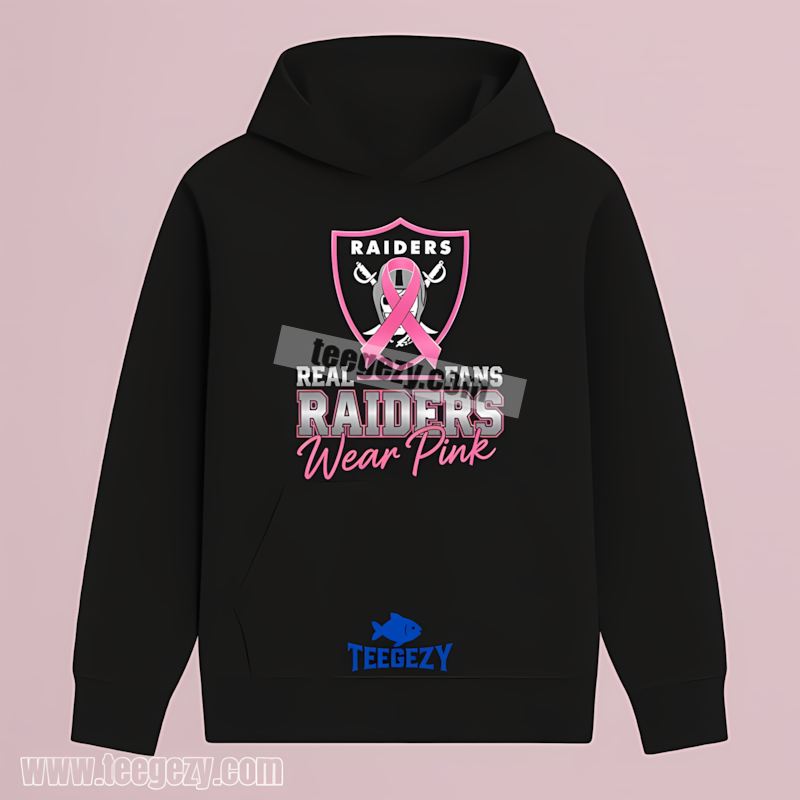 Real Fans Wear Pink Las Vegas Raiders Graphic Awareness Hoodie Real Fans Wear Pink Las Vegas Raiders Graphic Awareness Hoodie