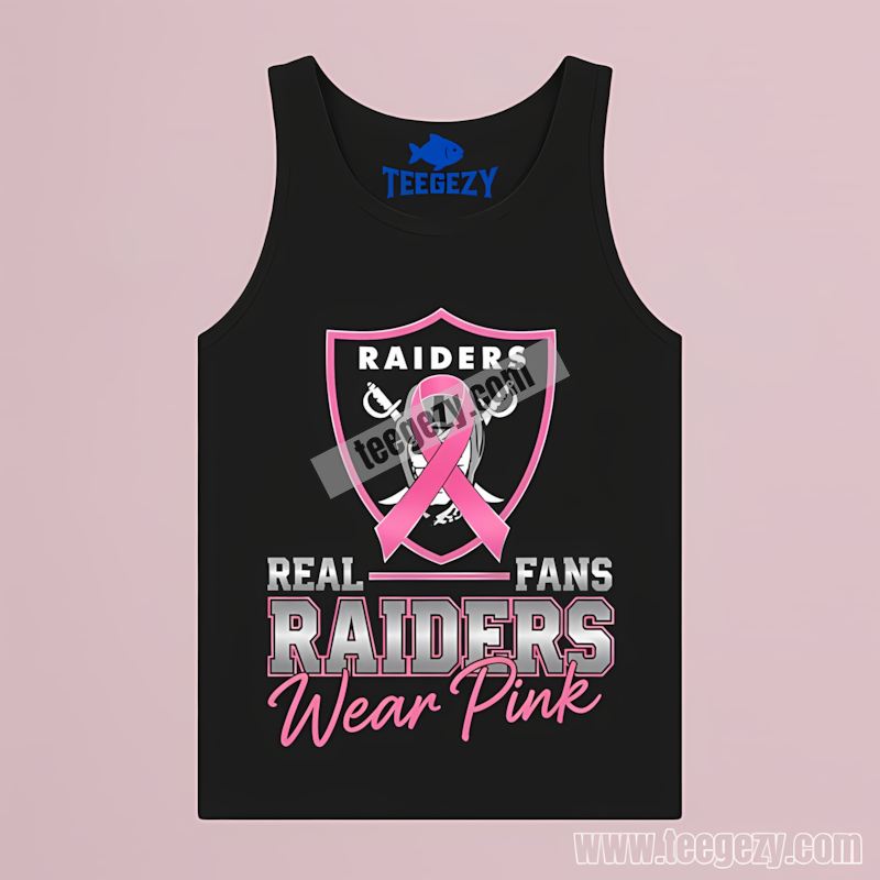 Real Fans Wear Pink Las Vegas Raiders Graphic Awareness Tanktop Real Fans Wear Pink Las Vegas Raiders Graphic Awareness Tanktop