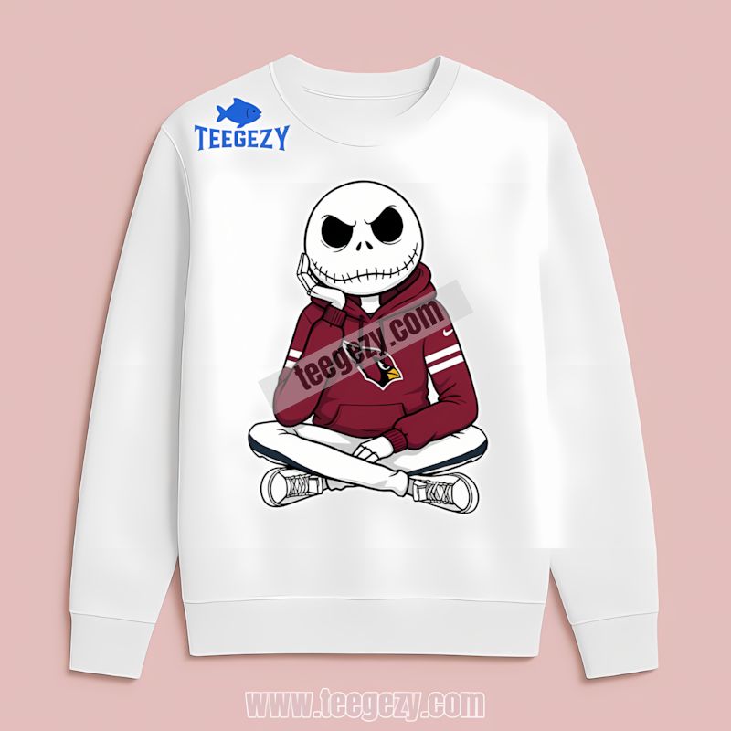 Relaxed Jack Skellington Arizona Cardinals Hoodie Long Sleeve Relaxed Jack Skellington Arizona Cardinals Hoodie Long Sleeve