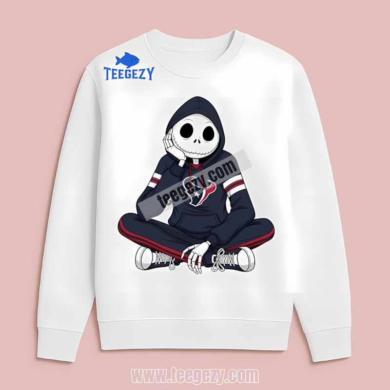 Relaxed Jack Skellington Houston Texans Hoodie Long Sleeve Relaxed Jack Skellington Houston Texans Hoodie Long Sleeve