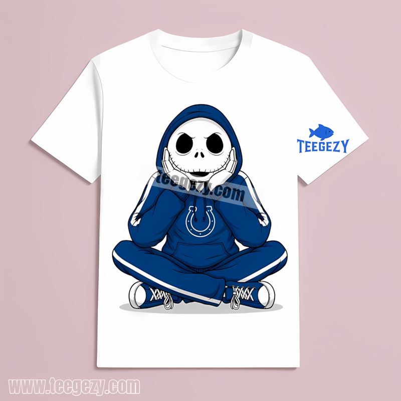 Relaxed Jack Skellington Indianapolis Colts Hoodie T-Shirt Relaxed Jack Skellington Indianapolis Colts Hoodie T-Shirt