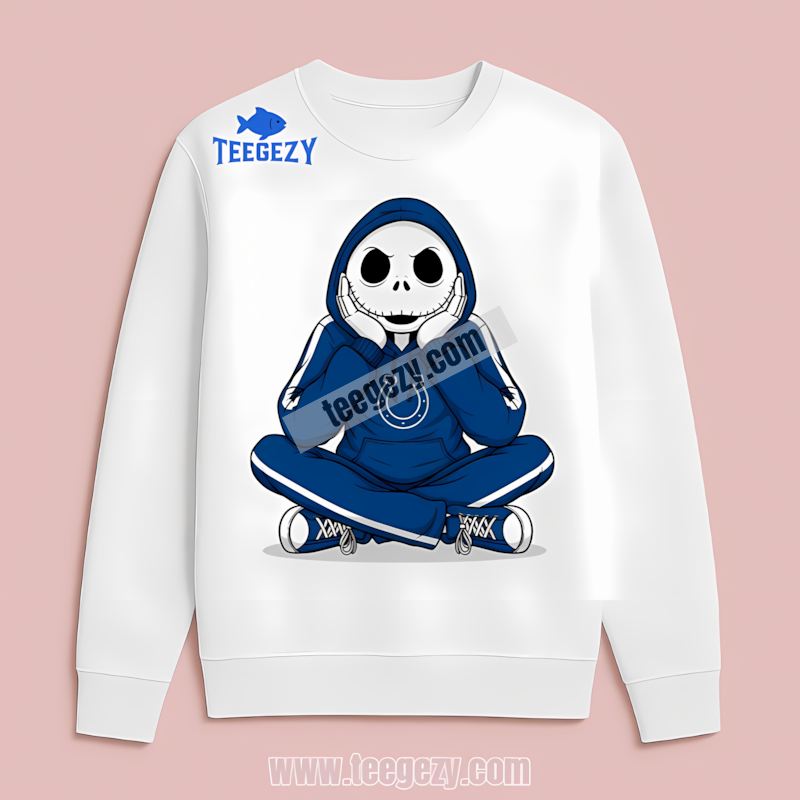 Relaxed Jack Skellington Indianapolis Colts Hoodie Long Sleeve Relaxed Jack Skellington Indianapolis Colts Hoodie Long Sleeve