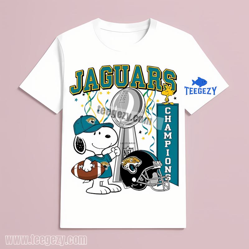 Snoopy Celebrates Jacksonville Jaguars Champions Trendy T-Shirt Snoopy Celebrates Jacksonville Jaguars Champions Trendy T-Shirt
