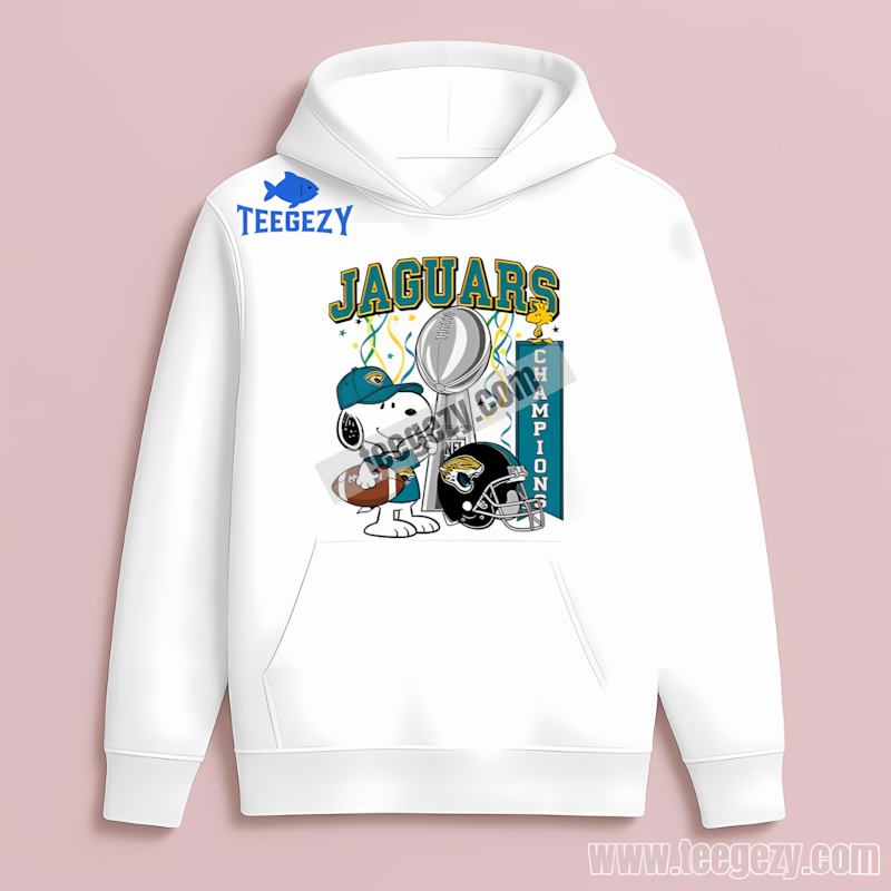Snoopy Celebrates Jacksonville Jaguars Champions Trendy Hoodie Snoopy Celebrates Jacksonville Jaguars Champions Trendy Hoodie