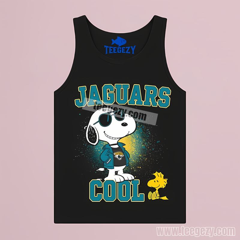 Snoopy Looking Cool In Jacksonville Jaguars Cotton Tanktop Snoopy Looking Cool In Jacksonville Jaguars Cotton Tanktop