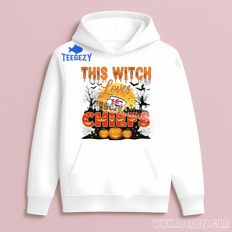 This Witch Loves Kansas City Chiefs Halloween Cotton Hoodie This Witch Loves Kansas City Chiefs Halloween Cotton Hoodie
