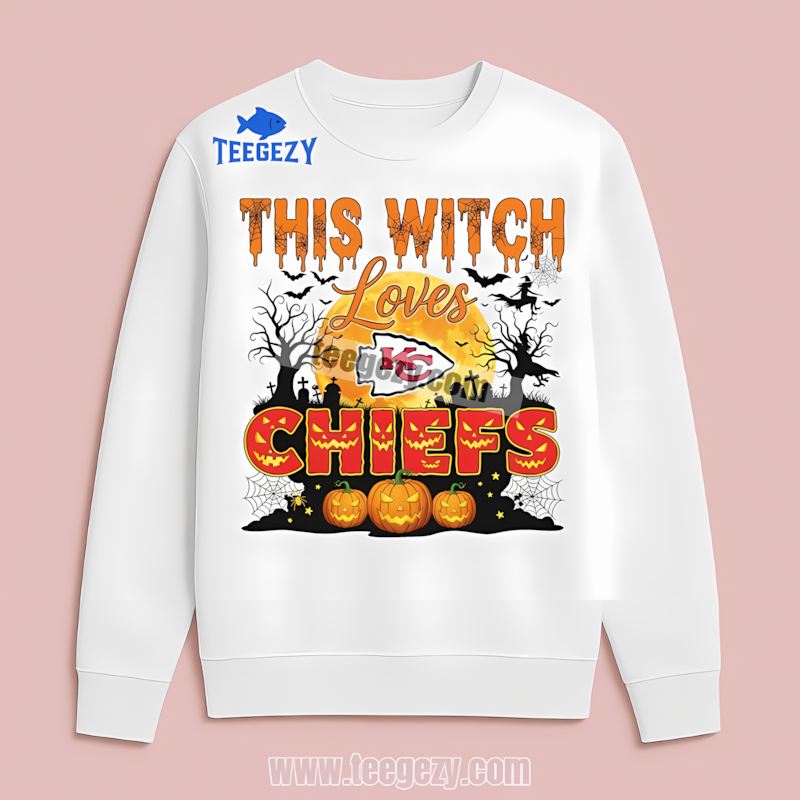 This Witch Loves Kansas City Chiefs Halloween Cotton Long Sleeve This Witch Loves Kansas City Chiefs Halloween Cotton Long Sleeve