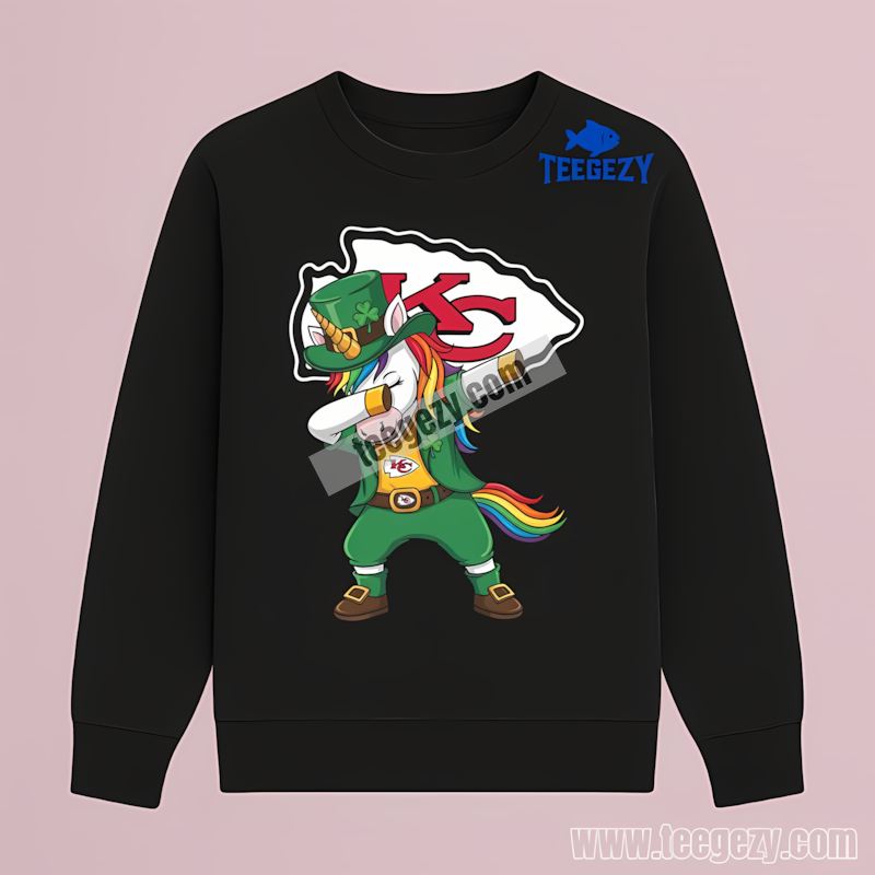 Unicorn Dabbing For Kansas City Chiefs St Patricks Day Long Sleeve Unicorn Dabbing For Kansas City Chiefs St Patricks Day Long Sleeve