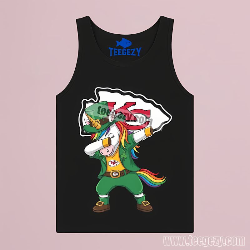 Unicorn Dabbing For Kansas City Chiefs St Patricks Day Tanktop Unicorn Dabbing For Kansas City Chiefs St Patricks Day Tanktop