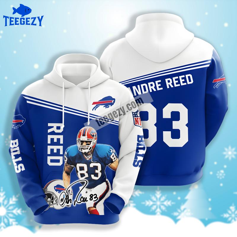 Andre Reed Buffalo Bills Blue White 3D Mens Hoodie Andre Reed Buffalo Bills Blue White 3D Mens Hoodie