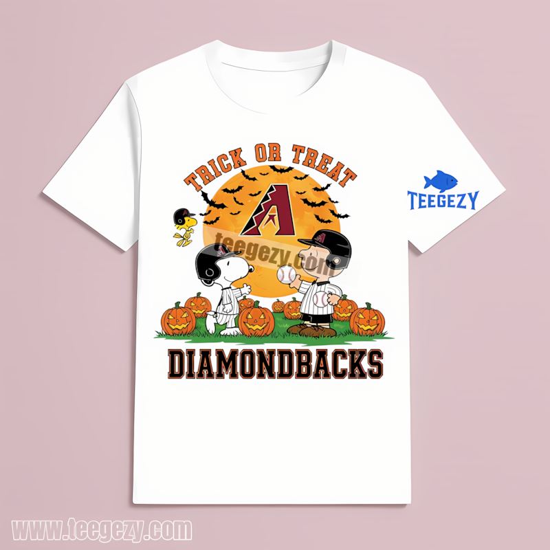 Arizona Diamondbacks Charlie Brown Snoopy Trick Or Treat Retro T-Shirt Arizona Diamondbacks Charlie Brown Snoopy Trick Or Treat Retro T-Shirt