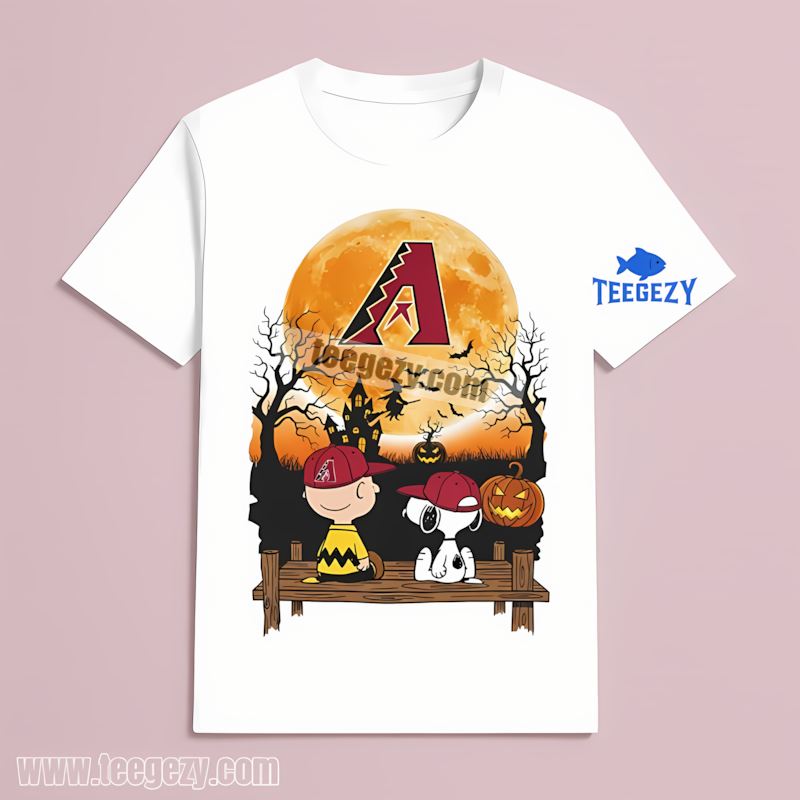 Arizona Diamondbacks Halloween Charlie Brown Snoopy Vintage T-Shirt Arizona Diamondbacks Halloween Charlie Brown Snoopy Vintage T-Shirt