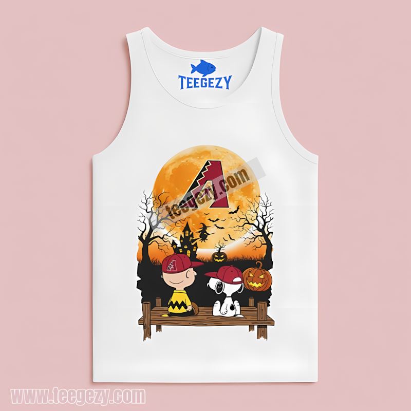 Arizona Diamondbacks Halloween Charlie Brown Snoopy Vintage Tanktop Arizona Diamondbacks Halloween Charlie Brown Snoopy Vintage Tanktop