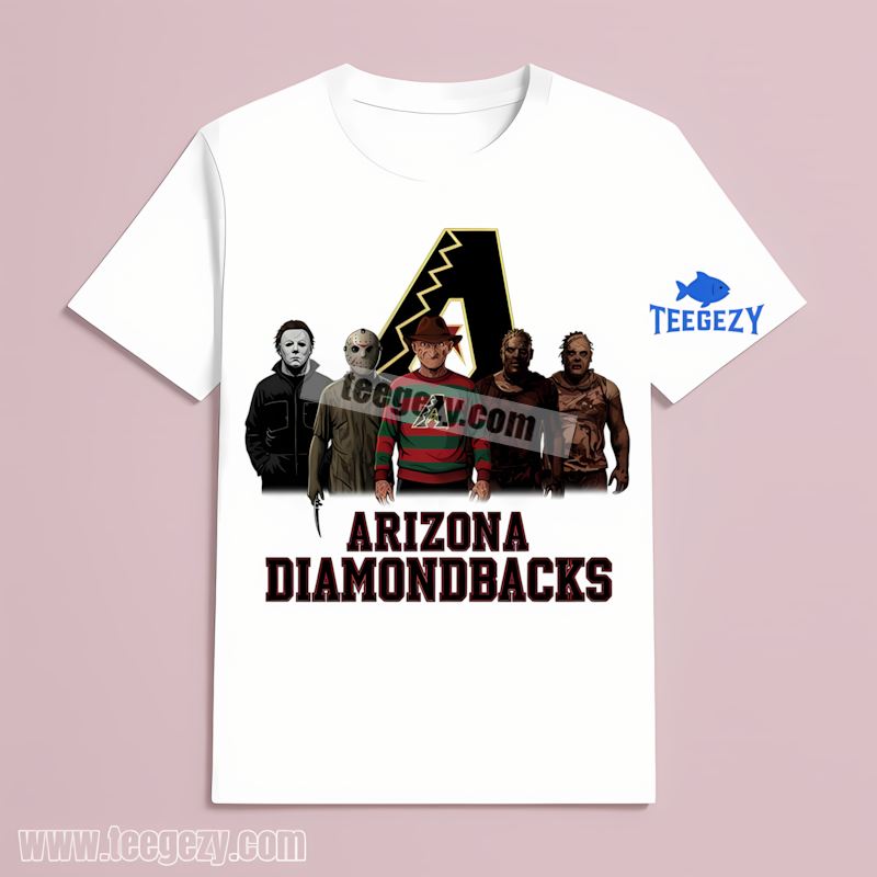 Arizona Diamondbacks Halloween Horror Killers Graphic T-Shirt Arizona Diamondbacks Halloween Horror Killers Graphic T-Shirt