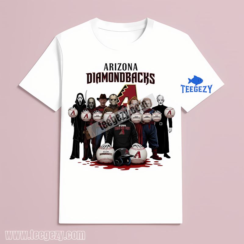 Arizona Diamondbacks Halloween Horror Movie Characters Unisex T-Shirt Arizona Diamondbacks Halloween Horror Movie Characters Unisex T-Shirt