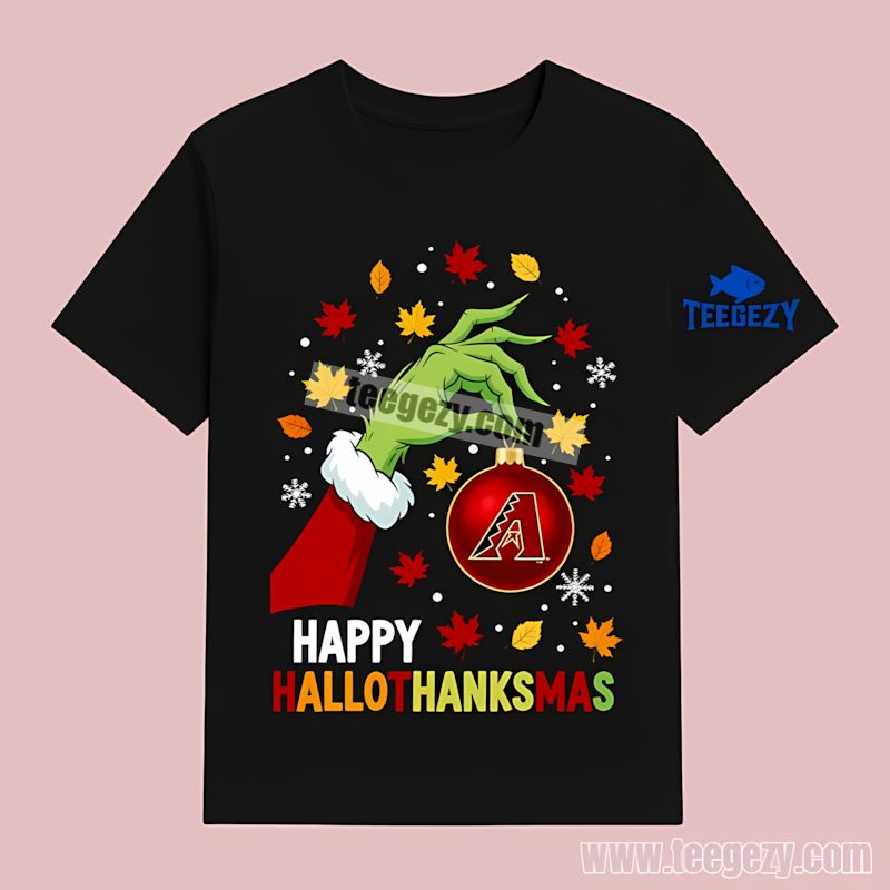 Arizona Diamondbacks Happy Hallothanksmas Holiday Retro T-Shirt Arizona Diamondbacks Happy Hallothanksmas Holiday Retro T-Shirt