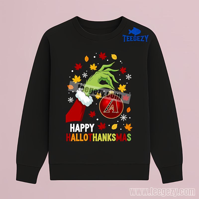 Arizona Diamondbacks Happy Hallothanksmas Holiday Retro Long Sleeve Arizona Diamondbacks Happy Hallothanksmas Holiday Retro Long Sleeve
