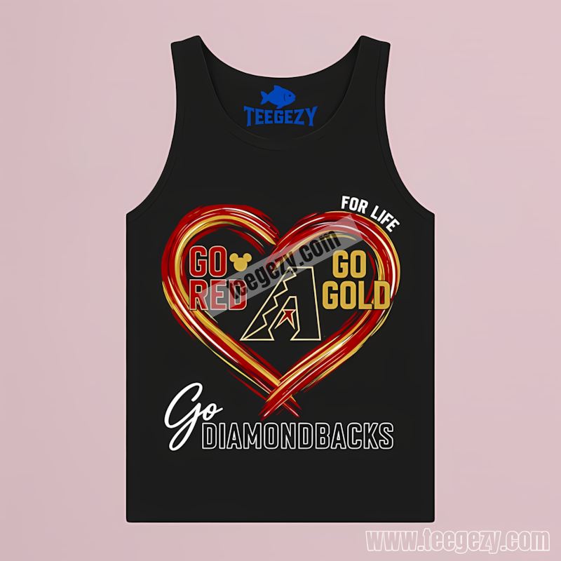 Arizona Diamondbacks Heart Go Red Go Gold Sports Tanktop Arizona Diamondbacks Heart Go Red Go Gold Sports Tanktop