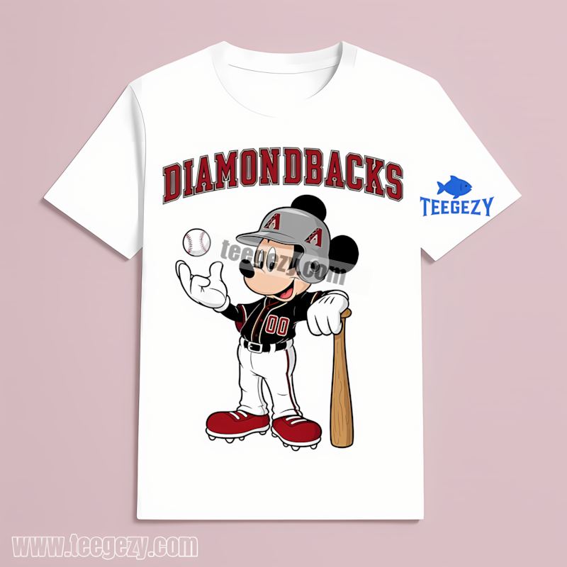 Arizona Diamondbacks Mickey Baseball Bat Cartoon Color T-Shirt Arizona Diamondbacks Mickey Baseball Bat Cartoon Color T-Shirt