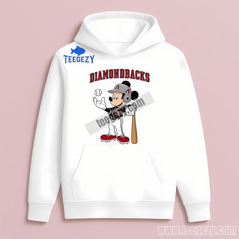 Arizona Diamondbacks Mickey Baseball Bat Cartoon Color Hoodie Arizona Diamondbacks Mickey Baseball Bat Cartoon Color Hoodie