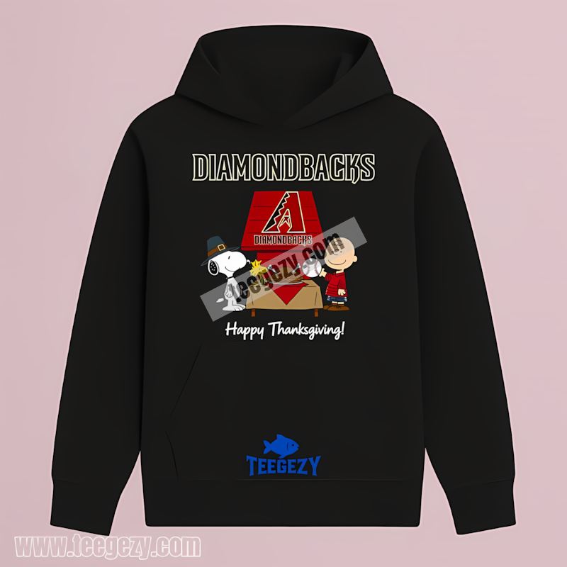 Arizona Diamondbacks Snoopy Thanksgiving Baseball Cotton Hoodie Arizona Diamondbacks Snoopy Thanksgiving Baseball Cotton Hoodie