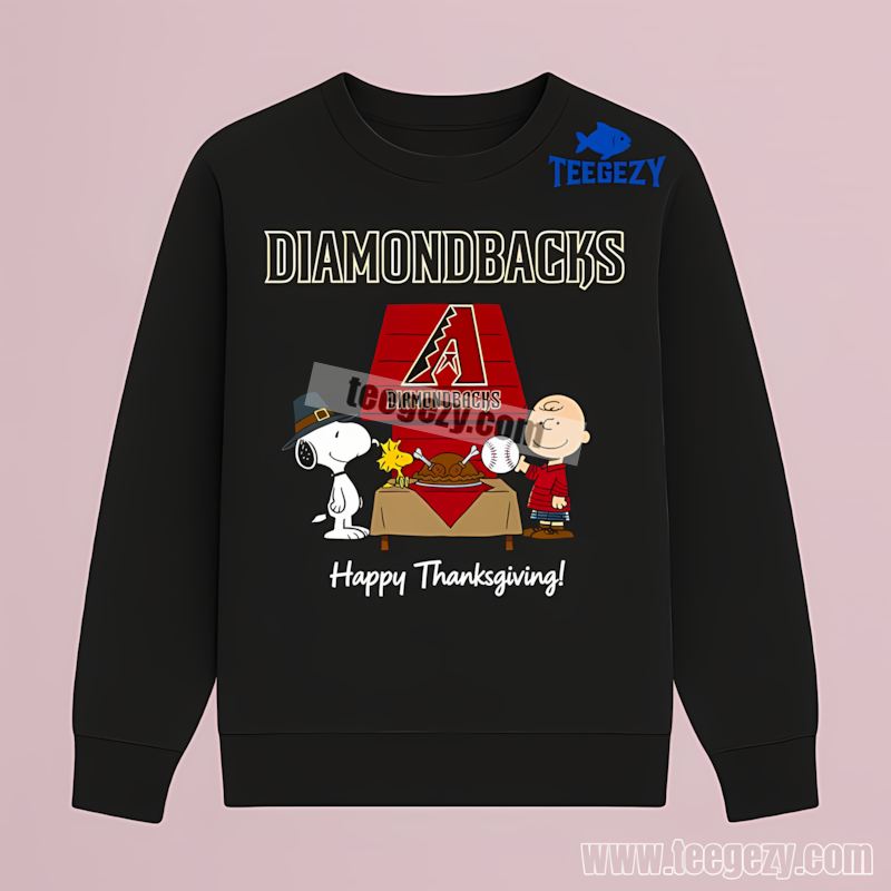 Arizona Diamondbacks Snoopy Thanksgiving Baseball Cotton Long Sleeve Arizona Diamondbacks Snoopy Thanksgiving Baseball Cotton Long Sleeve