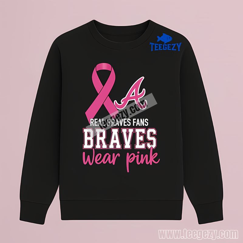 Atlanta Braves Breast Cancer Awareness Fans Wear Pink Retro Long Sleeve Atlanta Braves Breast Cancer Awareness Fans Wear Pink Retro Long Sleeve