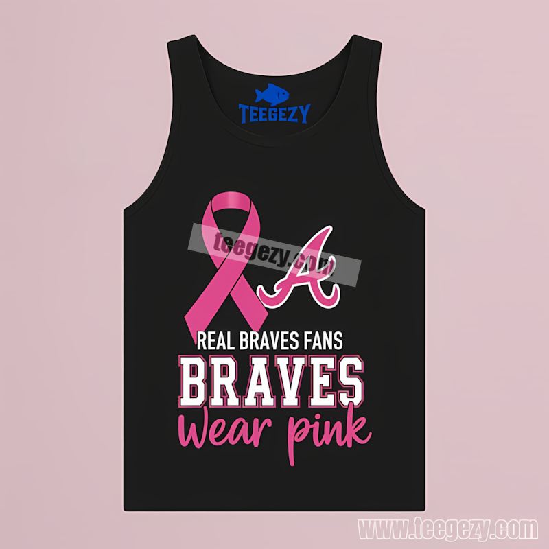 Atlanta Braves Breast Cancer Awareness Fans Wear Pink Retro Tanktop Atlanta Braves Breast Cancer Awareness Fans Wear Pink Retro Tanktop