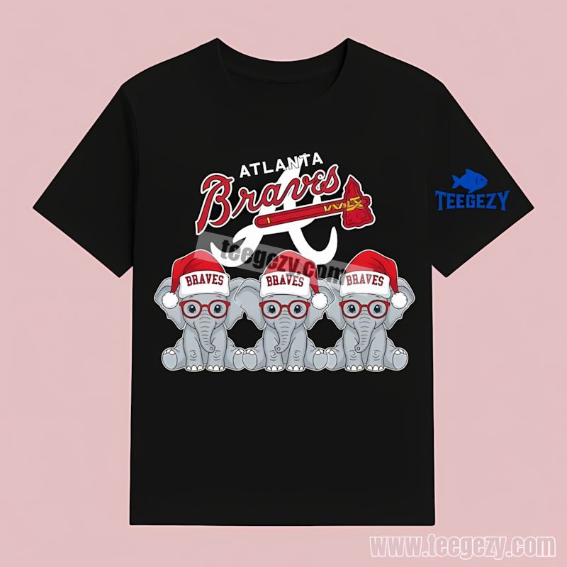 Atlanta Braves Christmas Elephants Holiday Trendy T-Shirt Atlanta Braves Christmas Elephants Holiday Trendy T-Shirt