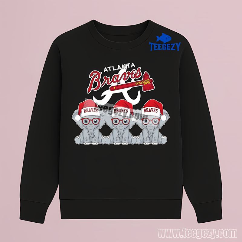 Atlanta Braves Christmas Elephants Holiday Trendy Long Sleeve Atlanta Braves Christmas Elephants Holiday Trendy Long Sleeve