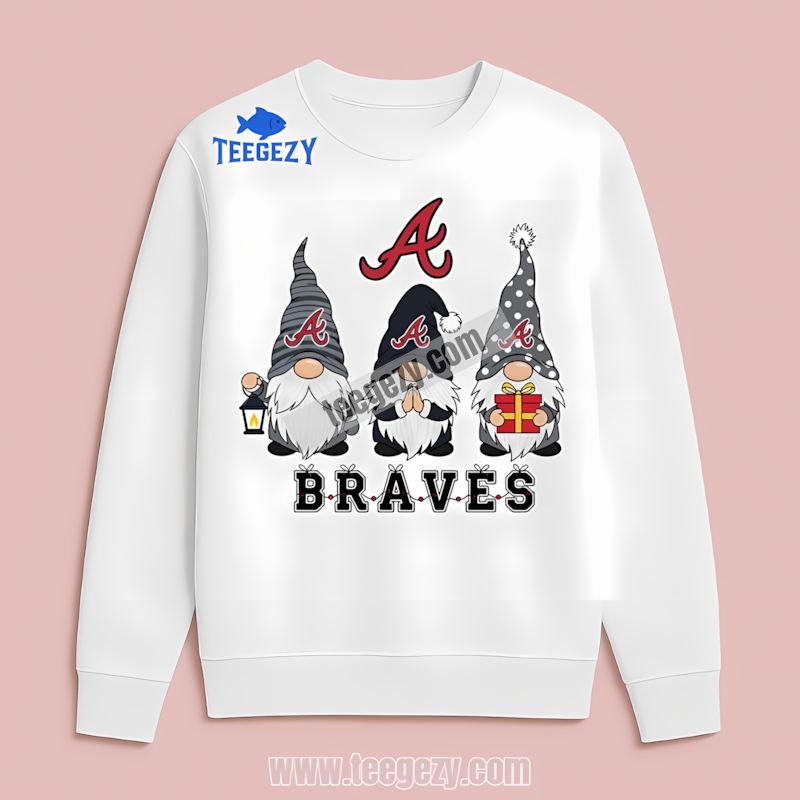 Atlanta Braves Christmas Gnomes Festive Cotton Long Sleeve Atlanta Braves Christmas Gnomes Festive Cotton Long Sleeve
