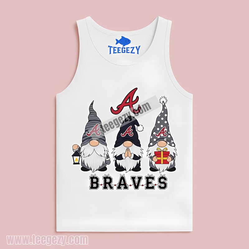 Atlanta Braves Christmas Gnomes Festive Cotton Tanktop Atlanta Braves Christmas Gnomes Festive Cotton Tanktop