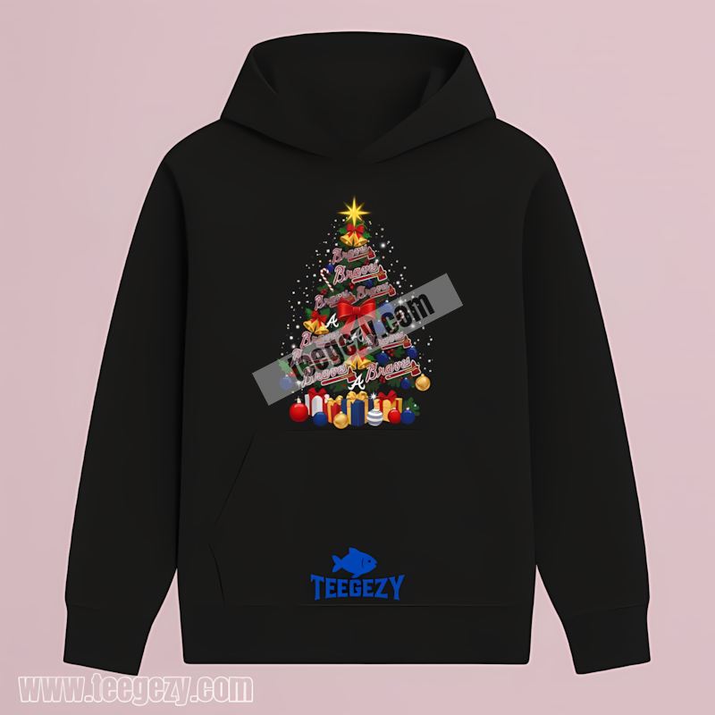 Atlanta Braves Christmas Tree Logo Adults Hoodie Atlanta Braves Christmas Tree Logo Adults Hoodie