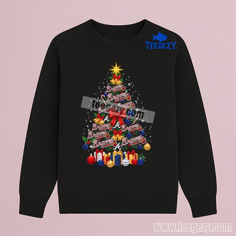 Atlanta Braves Christmas Tree Logo Adults Long Sleeve Atlanta Braves Christmas Tree Logo Adults Long Sleeve