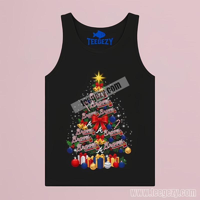 Atlanta Braves Christmas Tree Logo Adults Tanktop Atlanta Braves Christmas Tree Logo Adults Tanktop