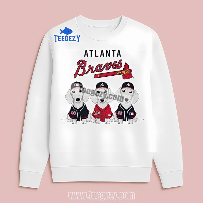 Atlanta Braves Dachshund Dogs Graphic Cotton Long Sleeve Atlanta Braves Dachshund Dogs Graphic Cotton Long Sleeve