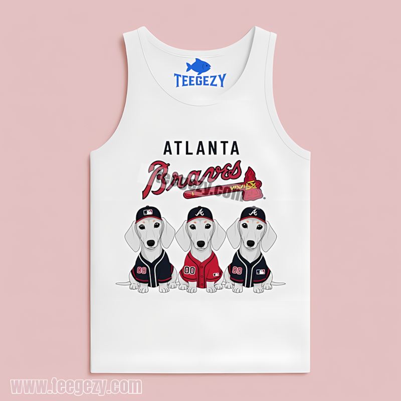 Atlanta Braves Dachshund Dogs Graphic Cotton Tanktop Atlanta Braves Dachshund Dogs Graphic Cotton Tanktop