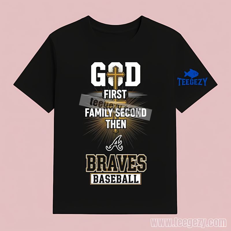 Atlanta Braves God Family Baseball Faith Retro T-Shirt Atlanta Braves God Family Baseball Faith Retro T-Shirt
