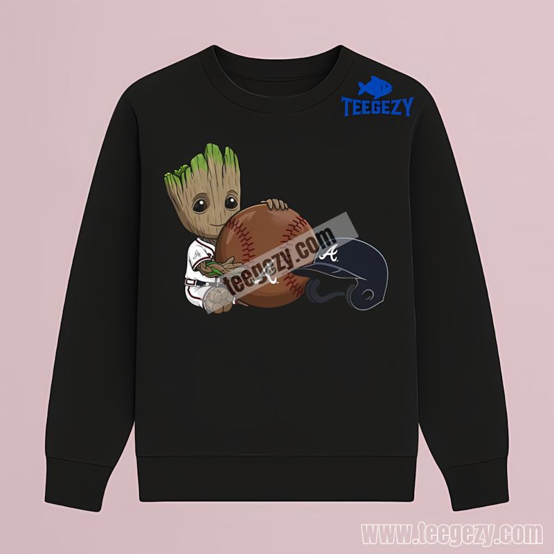 Atlanta Braves Groot Baseball Cartoon Regular Long Sleeve Atlanta Braves Groot Baseball Cartoon Regular Long Sleeve