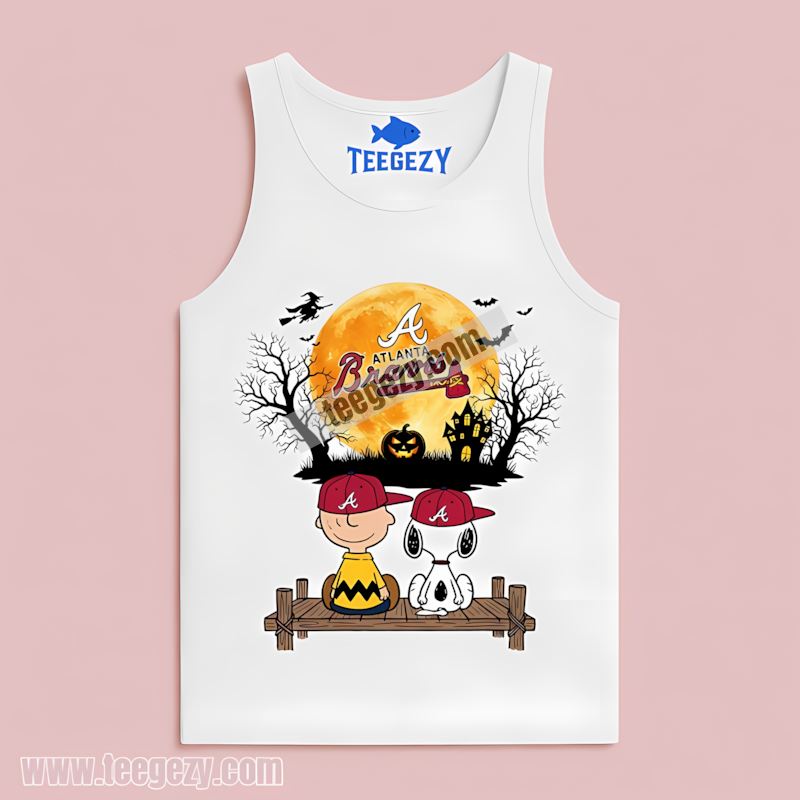 Atlanta Braves Halloween Charlie Brown Snoopy Trendy Tanktop Atlanta Braves Halloween Charlie Brown Snoopy Trendy Tanktop